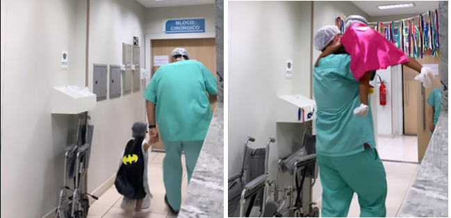 Doutor leva crianças fantasiadas super-heróis para cirurgia e viraliza