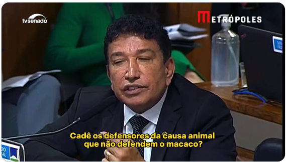 “Cadê os defensores da causa animal que não defendem o macaco?” Senador Magno Malta sobre caso Vini Jr