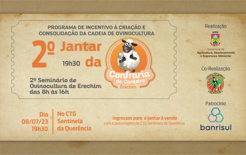 Está chegando o 2º Seminário de Ovinocultura de Erechim e o 2º Jantar da Confraria do Cordeiro