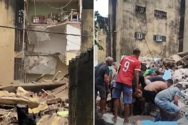 Desabamento em Recife deixa pessoas feridas e soterradas sob escombros