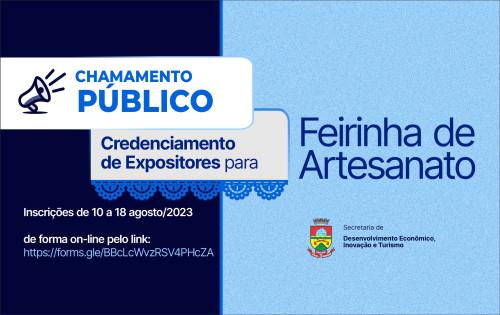 Chamamento público aberto para expositores na Feirinha de Artesanato em Erechim