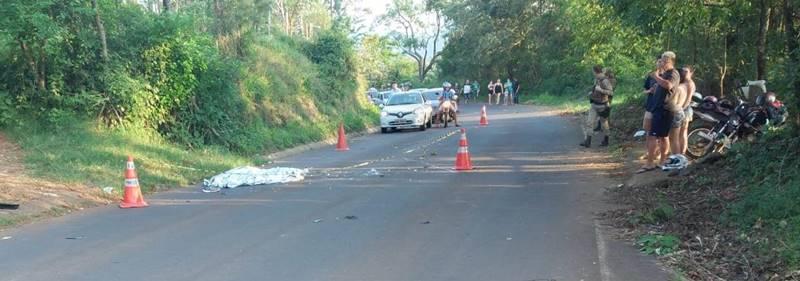 Colisão fatal entre motociclistas na SC-283 entre Seara e Chapecó