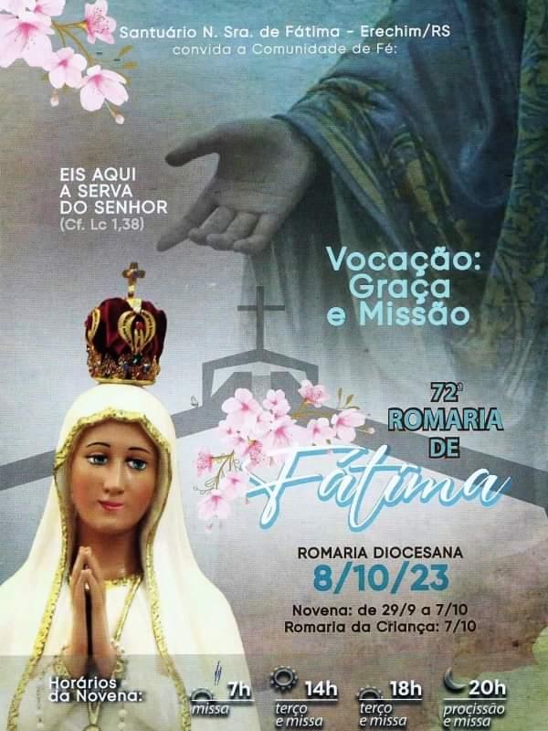 Início da Novena da Romaria de Fátima marca os 70 anos do Seminário na Diocese de Erechim