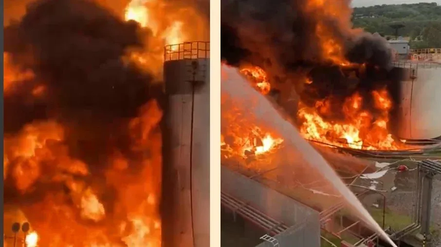 Mais de 24 horas, incêndio persiste em distribuidora de combustíveis em Chapecó