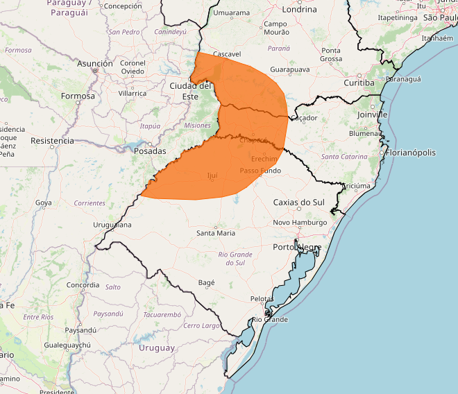 Previsão de chuvas intensas e persistência ao longo do fim de semana no Rio Grande do Sul