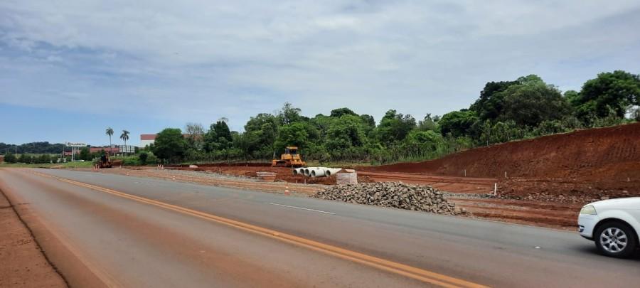 Avanços no trevo de acesso ao distrito industrial Giácomo Madalozzo