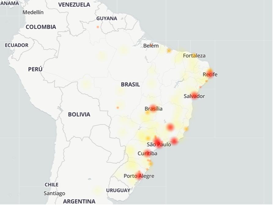 (Imagem: Reprodu&ccedil;&atilde;o/DownDetector)