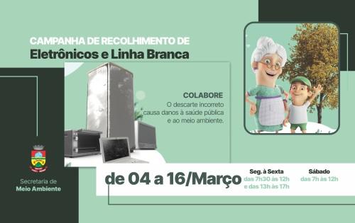Inicia hoje campanha de coleta de eletrônicos e linha branca