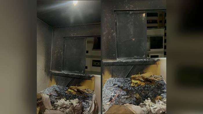 Celular de idosa explode enquanto carregava em cima de colchão