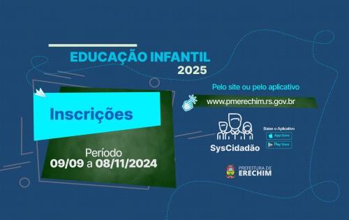 Inscrições para a Educação Infantil 2025 abrem dia 09 de setembro