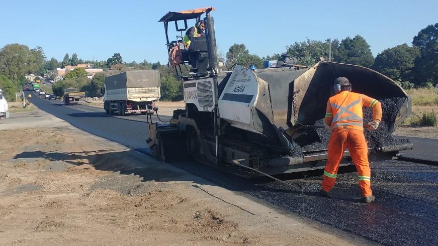 Obras no asfalto da ERS-135 seguem nesta semana segundo EGR