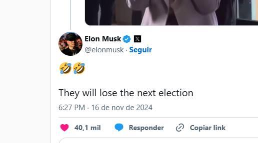 Primeira-dama critica Elon Musk no G20
