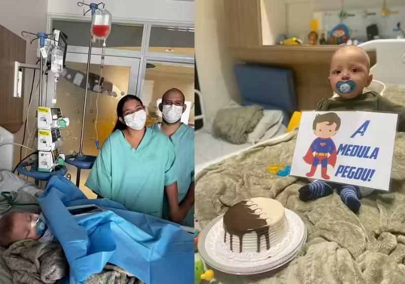 Pai doa medula e salva o filho recém-nascido com câncer: “Deu a vida pela segunda vez”