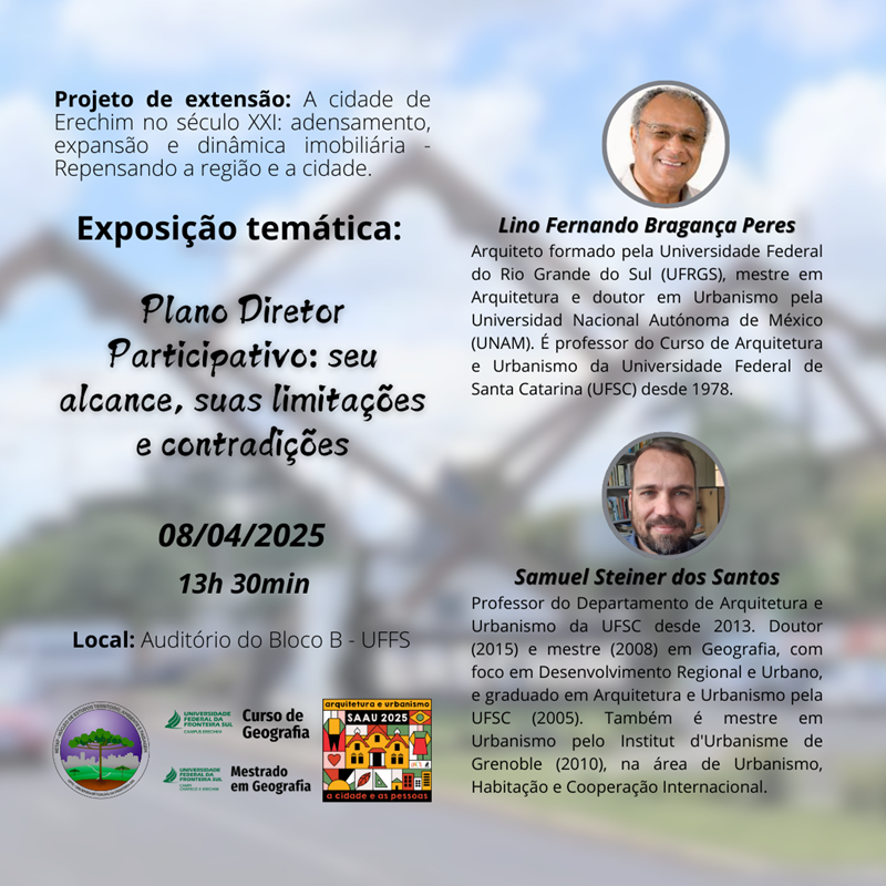 UFFS promove debate sobre o Plano Diretor Participativo