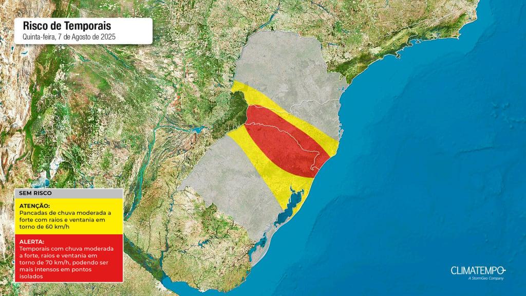 Ciclone extratropical avança no Sul com chuvas intensas, ventos de até 70 km/h e mar agitado