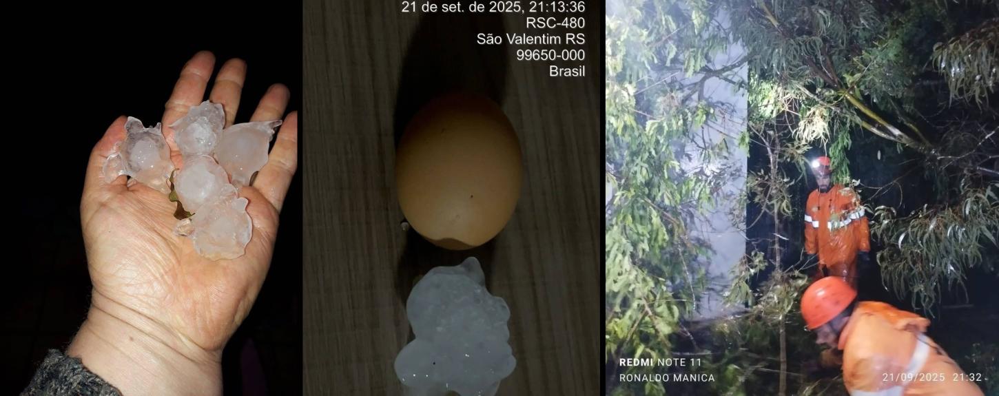 Chuva ultrapassa 100 mm em 24 horas em Erechim e granizo causa estragos na região