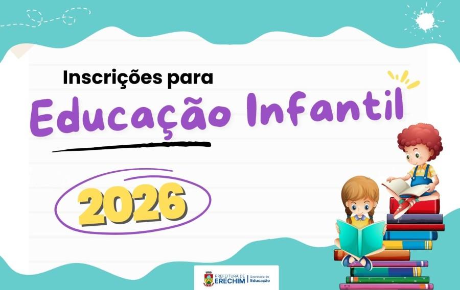Inscrições abertas para novos estudantes da Educação Infantil 2026