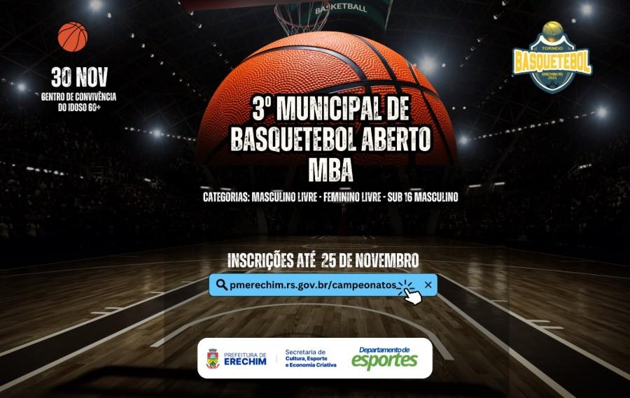 3º Municipal de Basquetebol Aberto promete agitar o esporte em Erechim
