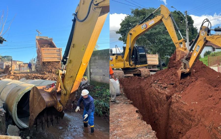 Obras de drenagem e tubulações diminuem alagamentos em Erechim