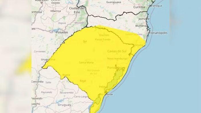 Após o feriado, RS pode registrar chuva forte e ventos intensos, alerta Inmet