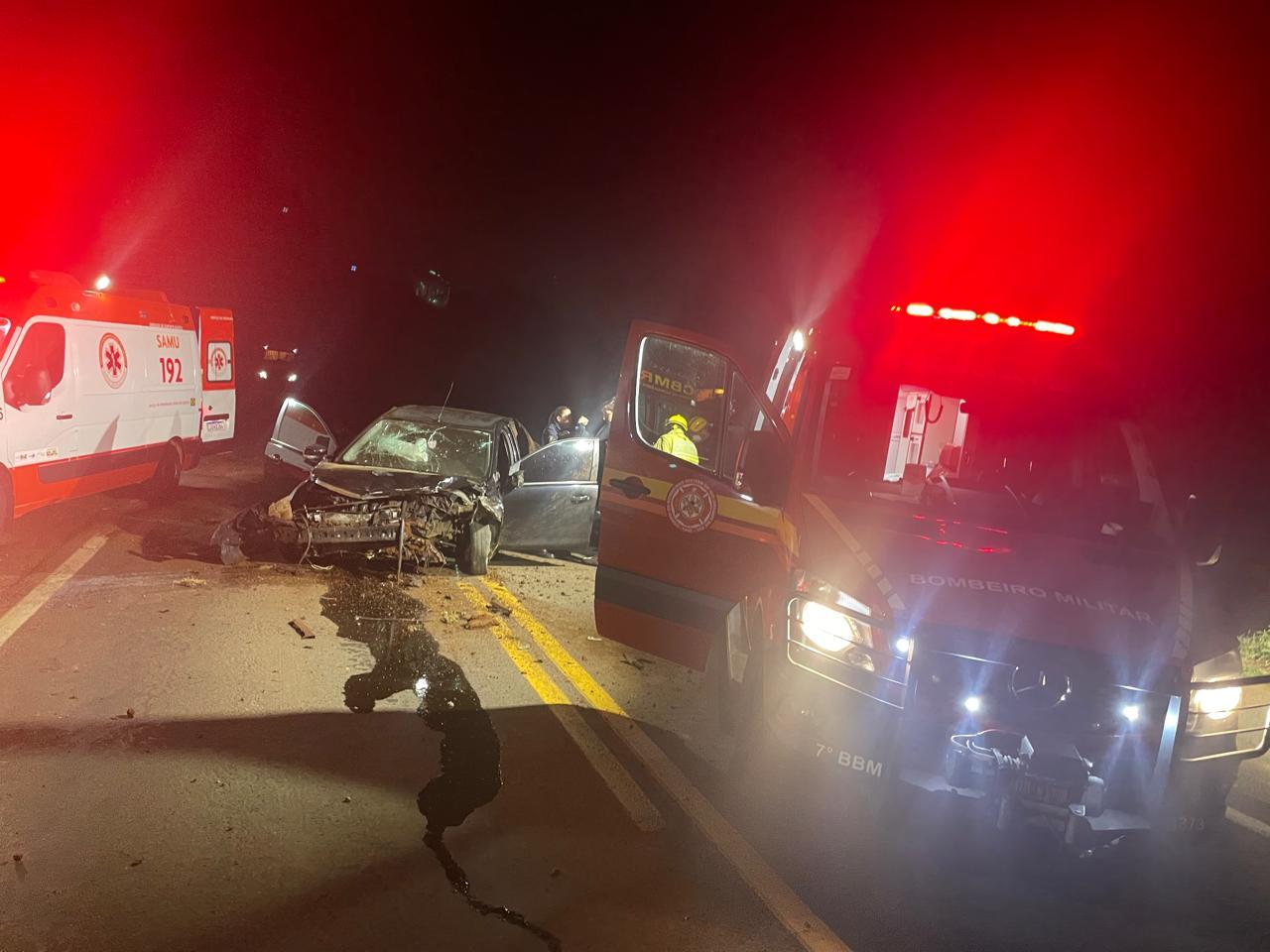 Duas pessoas ficam feridas em acidente na RS-480, em Erechim