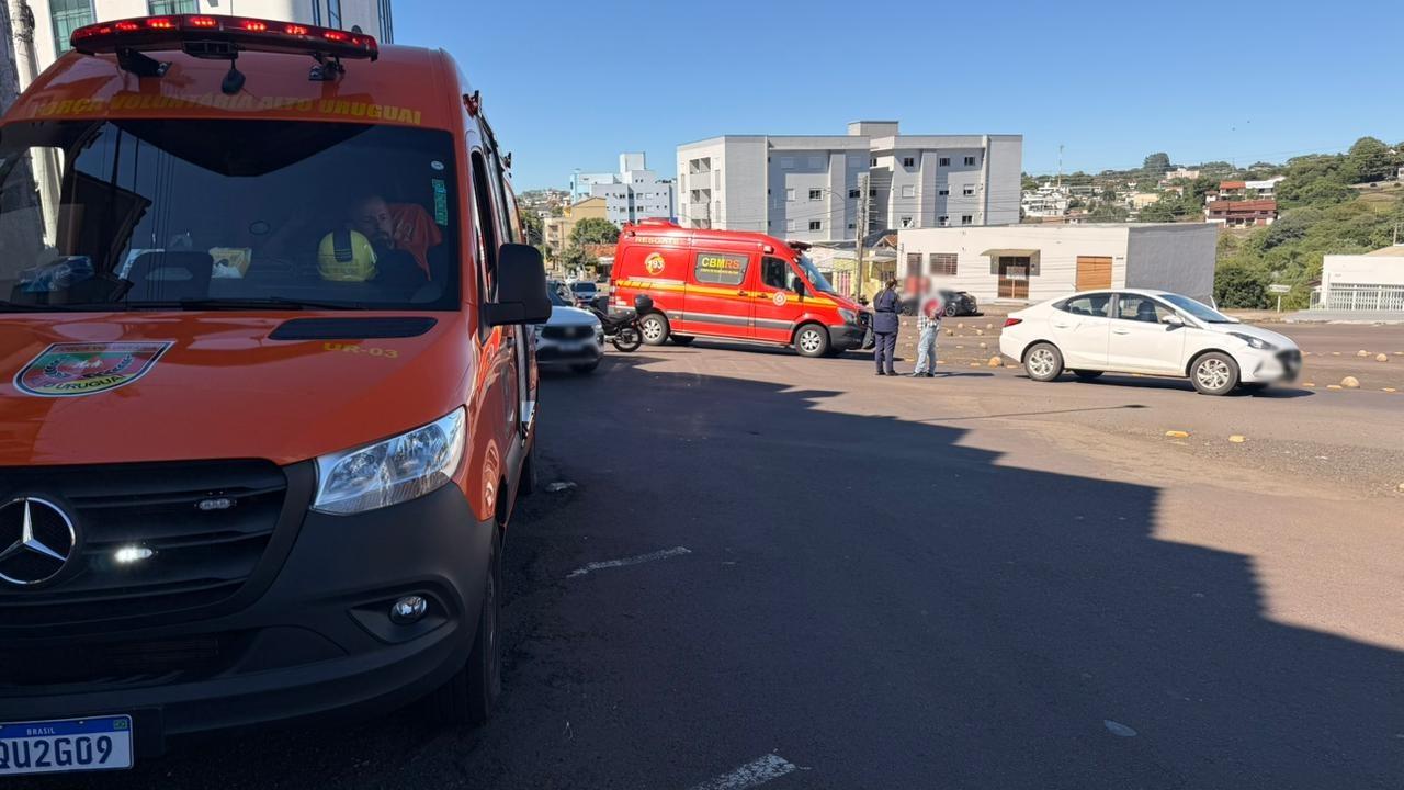 Acidente entre carro e motocicleta é registrado em Erechim