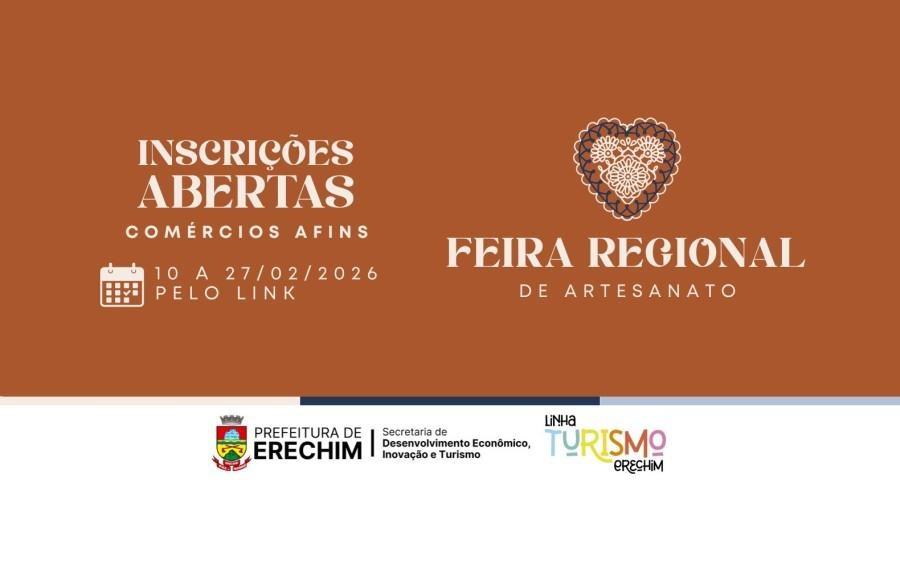 Inscrições abertas para comércios do setor na 1ª Feira Regional de Artesanato do Norte do RS